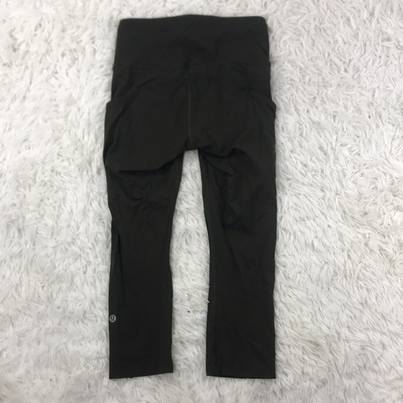 Lululemon Fast & Free Crop II *Nulux 19" Dark Olive - Picture 5 of 7